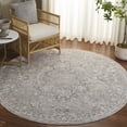 thumbnail image 2 of SAFAVIEH Mason Mia Medallion Polyester Area Rug, Beige/Dark Gray, 6'3" x 6'3" Round, 2 of 10