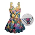 thumbnail image 3 of FOR U DESIGNS Girls' Sleeveless One-Piece Swimsuit Quick Dry Tank Bathing Suit Swimwear with Short Bathing Easter Gifts Suit for Kids, Rabbit Easter Egg Tulip, 3 of 7