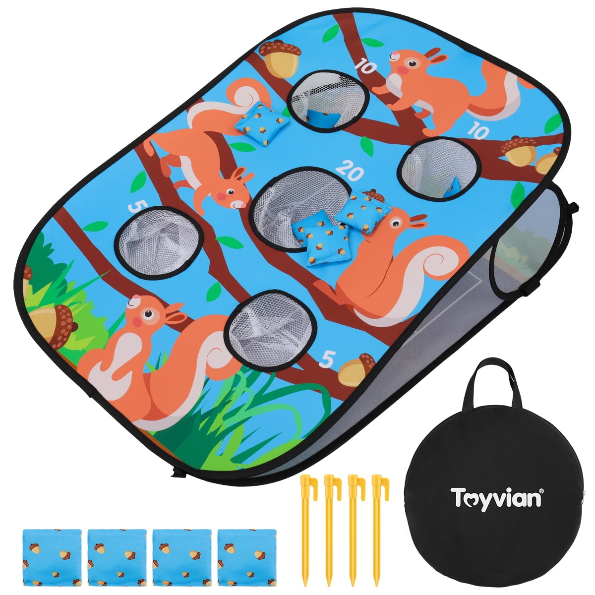 Toyvian Throw Dart Board Kids Dart Board Game with 4 Stakes and 8