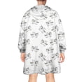thumbnail image 2 of Wearable Oversized Blanket,White Cartoon Winged Unicorn Pattern Wearable Blanket Hoodie for Adults,Cozy Hooded Blankets with Super Pockets,Super Warm Fuzzy Pullover for Women & Men, 2 of 6