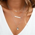 thumbnail image 2 of Turandoss Dainty 14K White Gold Plated Layering Pearls Drop Necklace for Women Handmade Multilayer Bar Disc Pendant Choker Simple Trendy Personalized Jewelry Birthday Gifts for Women, 2 of 8