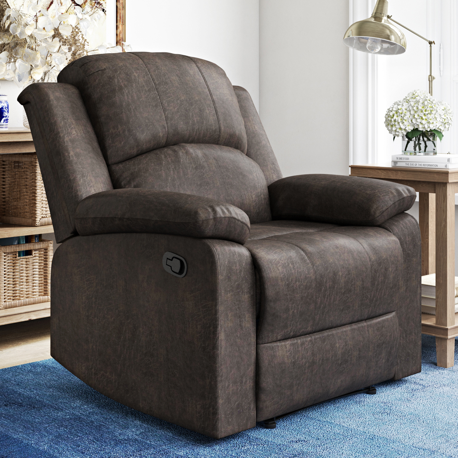 Recliner Faux Suede