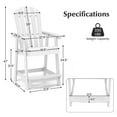 thumbnail image 3 of Costway 4 PCS Tall Bar Stool HDPE Patio Chair with Armrest Footrest Home Indoor Outdoor White, 3 of 8