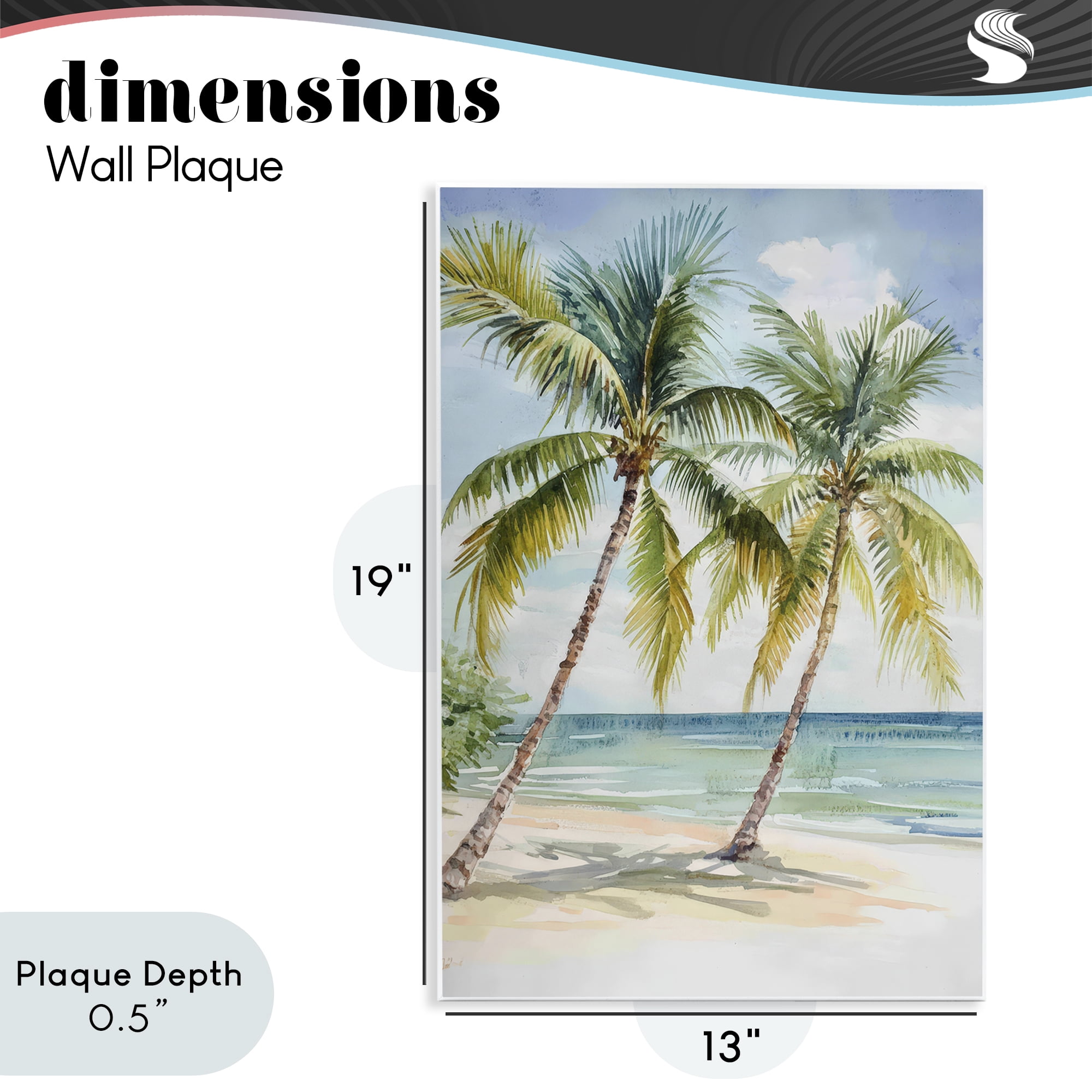 Stupell Industries Shady Palm Beach Escape Wall Plaque Art, design by Petal Prints Design