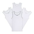 thumbnail image 1 of Buyless Fashion Camisoles Sans Étiquette pour Filles, Encolure Dégagée, Débardeurs en Coton avec Garniture et Bretelles (Lot de 4), 1 of 7