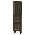 thumbnail image 2 of Modern Corner Bar Cabinet - Dark Brown Color, Cup Rack Feature Storage Rack, Shelves For Utility, 2 of 7