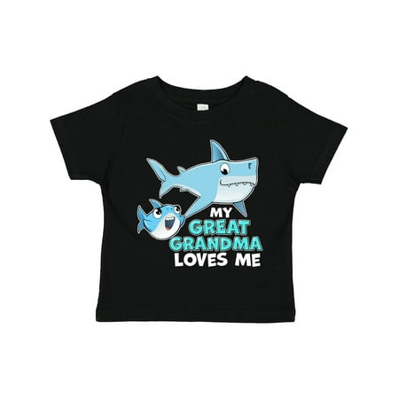 

Inktastic My Great Grandma Loves Me with Cute Sharks Gift Toddler Boy or Toddler Girl T-Shirt