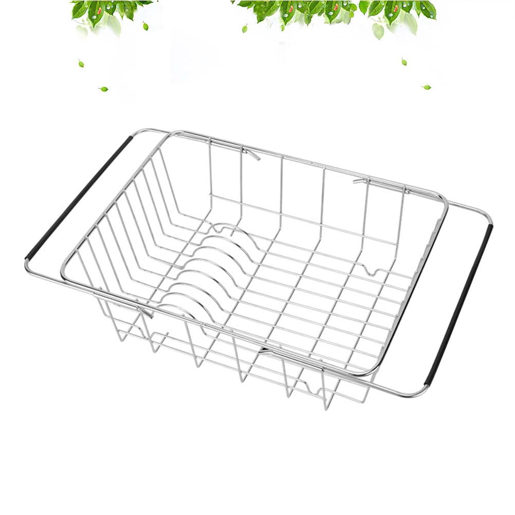 Troglfold dish drainer Stainless Steel Sink Drain Basket Expandable Dish Drying Rack Rustproof Dish Drainer Kitchen Utensil (Arch Net),13.58"X9.84"X4.41"