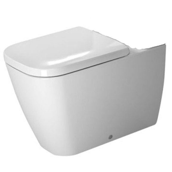 Duravit 213409-Dual Happy D.2 Elongated Toilet Bowl Only - White with HygieneGlaze