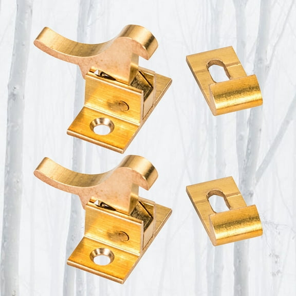 OATIPHO 2Pcs Golden Window Locks Durable Zinc Alloy Easy Install Enhanced Window Safety