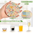 thumbnail image 2 of Yayeee 6 PCS Drink Coasters with Holder Set Woven Absorbent Round Tabletop Hot Pad, Pink Floral, 2 of 7