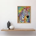 thumbnail image 2 of Folk Art Zebra Colourful Flower Boho Art Print Framed Poster Wall Decor 12x16 inch, 2 of 5