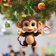 thumbnail image 2 of Christmas Tree Pendant Tree Monkey Pendant Christmas Pendant Book Stacking Ornaments Christmas Monkey Holding Christmas Acrylic Ornaments New Year Ornaments, 2 of 4
