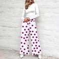 thumbnail image 6 of Petite Wide Leg Pants for Women Summer Palazzo Lounge Pants High Waist Boho Flowy Beach Vacation Trousers,L, 6 of 6