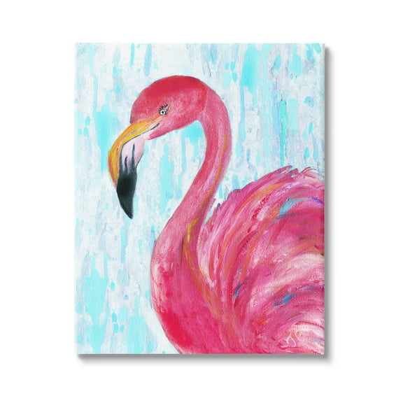 Stupell Industries Preened Glamorous Flamingo Shabby Bird Painting,30 x 40, Design by Jan Cole