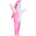 thumbnail image 1 of Disfraz de tiburón inflable (rosa), disfraz inflable de vacaciones para adultos, adecuado para fiestas, regalos de cumpleaños Fiestas de juegos de cosplay, 1 of 5