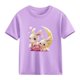thumbnail image 5 of Blusas y camisas de manga corta con cuello redondo para niños Camiseta de verano de manga corta estampada para niñas Jersey elegante de cuello redondo para niños Top de algodón, 5 of 6