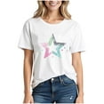 thumbnail image 3 of Drses‌‌ ‌‌‌Women's Star Print Graphic Tee - 100% Cotton Oversized Crewneck T-Shirt, 3 of 4