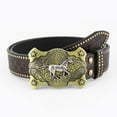thumbnail image 2 of ibiyuan Belts For Men Western Cowboy Belt with Bull Head Buckle Punk Style for Men and Youth, 2 of 4