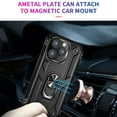 thumbnail image 5 of Feishell Hybrid Armor Phone Case for Apple iPhone 16 Plus,Military Grade Shockproof 360 Rotatable Metal Ring Holder Kickstand Support Magnetic Car Mount Dual Layer Protective Phone Cover,Black, 5 of 8