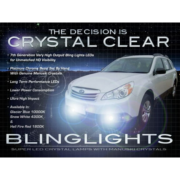 For The BlingLights Brand Blue LED Fog Lights Compatible With 2005-2012 Subaru Outback
