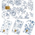 thumbnail image 1 of Autocollants de Peau de Carte de Crédit - 4 Pcs Autocollants de Peau de Carte de Débit Fleurs Bleues, Ensemble de Décalcomanies Vintage Floral Amovibles et Imperméables pour Clé DIY, Transport, 1 of 4