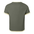 thumbnail image 5 of Mens Henley Shirts Short Sleeve Button Up V-Neck Basic Pullover T-Shirts Summer Lightweight Slim Fit Workout Tee Tops Dark Green 4XL, 5 of 5