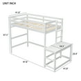 thumbnail image 4 of Twin Size Loft Bed, Modern Wood Platform Bed Frame with Ladders, Safety Guardrails, High Loft Bed Frame for Bedroom, Playhouse, White, 4 of 9