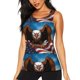 thumbnail image 1 of Fotbe Cartoon Bald Eagle USA Blusas Sin Mangas para Mujer – Estilo Casual, Corte Suelto, Slim-Fit, Cuello Redondo Deportivo, Tops de Verano para Gimnasio y Yoga-Small, 1 of 7