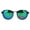 black teal, variant on Mens Round Thin Plastic Retro Horn Rim Color Mirror Lens Sunglasses Tortoise Pink