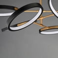 thumbnail image 2 of ET2 E24328-BKGLD 47.25 in. 15W Hoopla 6-Light Single Pendant in Black & Gold, 2 of 5
