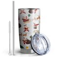 thumbnail image 2 of 20oz Tumblers White Christmas Santa Pattern Stainless Steel Vacuum Insulated Double Wall Travel Tumbler Cups Mug with Lid and Straw,Cleaning Brush for Cold & Hot Drinks, 2 of 7