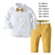 thumbnail image 3 of Minnieouse Conjunto de pantalones y camisa con botones para niños de otoño, ropa con cinturón y pajarita para eventos, pantalones con bolsillos conjuntos de ropa 100cm, 3 of 6