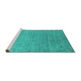 thumbnail image 2 of Ahgly Company Machine Washable Indoor Round Abstract Turquoise Blue Contemporary Area Rugs, 4' Round, 2 of 4