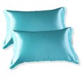 thumbnail image 1 of Paquete de 2 fundas de almohada de satén para el cabello y la piel, funda de almohada de satén de seda con cierre de hotel, funda de almohada suave y transpirable, 48 x 74 cm Vhermosa, 1 of 6