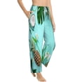 thumbnail image 2 of Bingfone Pajamas For Women,Tropical Pineapple Pajama Pants With Pockets-Small, 2 of 9