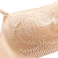 thumbnail image 6 of Bigersell Bras for Women Full-Coverage Bras Floral Lace Mesh Wire-Free Bra Style B-2 Sports Bras no Underwire Padded Push up Bra Bralettes Wireless Bra Everyday Bras Underwear Beige M, 6 of 6