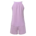 thumbnail image 7 of Women's Shorts Suit Set Soft V Neck Sleepwear Pajama Outfit with Pockets Comfortable Wear Summer Nightwear, 7 of 7