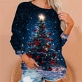 thumbnail image 5 of Elvqul Sweatshirts for Women Crewneck Tops Christmas Christmas Tree Ladies Sweatshirts, 5 of 6