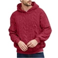 thumbnail image 2 of UQJfacai Mens Fuzzy Sherpa Hoodie Fleece Pullover Sweatshirts Fall Winter Long Sleeve Hooded Textured Casual Outerwear with Pocket, 2 of 4
