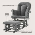 thumbnail image 5 of Child Craft Cozy Glider Rocker with Ottoman, Smooth Motion, Cool Gray Frame, Dark Gray Cushion, 5 of 11