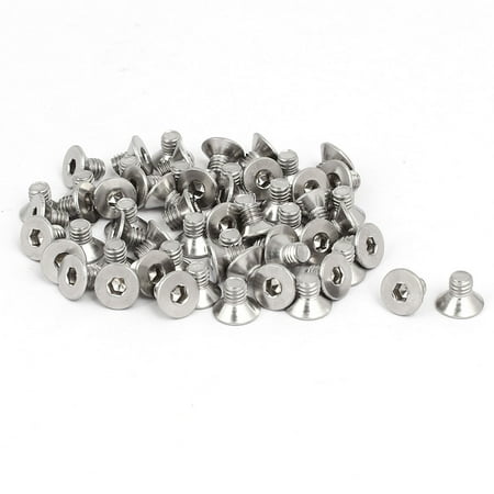 

M4x6mm 304 Stainless Steel Flat Head Hex Socket Screws Fasteners DIN7991 60pcs