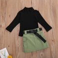 thumbnail image 6 of Bagilaanoe 2Pcs Toddler Baby Girls Skirt Set Long Sleeve Turtleneck Tops + Skirt with Belt 1T 2T 3T 4T 5T 7T Kids Casual Fall Outfits, 6 of 6