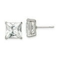 thumbnail image 4 of 925 Sterling Silver 10mm Square CZ Basket Set Stud Earrings, 4 of 5