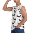 thumbnail image 3 of Haiem Men's Dachshund Dog Puppy Print Tank Tops Summer Sleeveless Cut Off Workout T-Shirts Fitness Vest Athletic Undershirts-XX-Large, 3 of 8