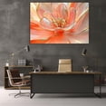 thumbnail image 5 of Mudket Peach and Gold Crystal Flower Canvas Wall Art, Framed Floral Print, Ready to Hang Wall Decor for Living Room Bedroom, Elegant Abstract Artwork - 12"L x 8"W, 5 of 10