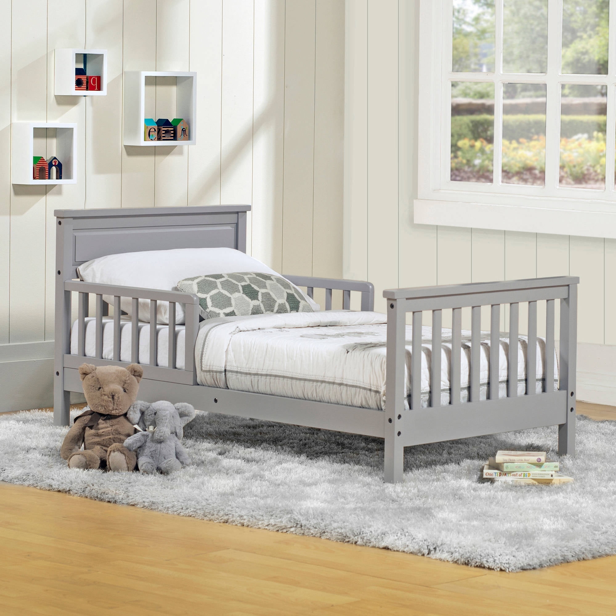 toddler bed grey