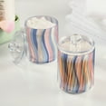 thumbnail image 2 of Yayeee 4 Pack Qtip Holder Bathroom Cotton Swab Canister with Lid Clear Dispenser Set, Abstract Pink, 2 of 6