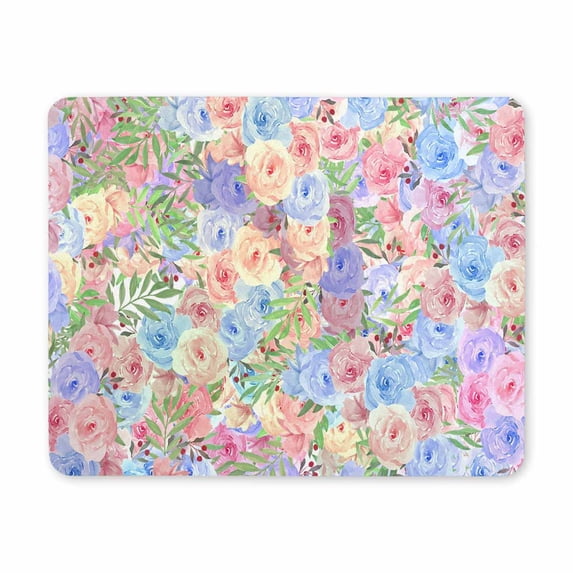 Floral Square Mouse Pads Gift for Her, Mouse Mat Square Waterproof Mousepad Non-Slip Rubber MousePads for Office Laptop