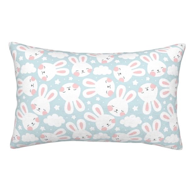 Balery Rabbit And Star Funda de Cojín Estampada, Regalos para Mujeres, Regalos de Amor para Ella, Regalos para Novia o Esposa, Funda de Almohada-14"x20"